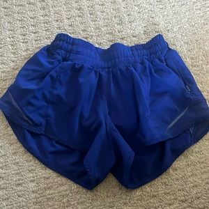 blue lululemon shorts- barely worn in great condition size 2